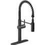 Kohler Crue 1.5 GPM Single Hole Pre-Rinse Pull Down Kitchen Faucet - Includes Escutcheon - Matte Black