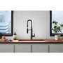 Kohler Purist 1.5 GPM Single Hole Pre-Rinse Kitchen Faucet with Sweep Spray, DockNetik, and MasterClean Technologies - Matte Black