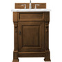 James Martin Vanities Brookfield 26" Free Standing Single Basin Vanity Set with Wood Cabinet and Carrara Marble Vanity Top - Country Oak