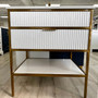 Cieleo 36 inch white bathroom vanity with stone top and gold hardware