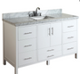 Ultra 60 inch White Single Sink Bathroom Vanity