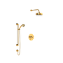 Rohl Deco Pressure Balanced, Thermostatic Shower System with Shower Head, Hand Shower, Hose, and Valve Trim - English Gold