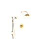 Rohl Edwardian Thermostatic Shower System with Shower Head, Hand Shower, and Hose - English Gold