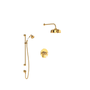 Rohl Edwardian Thermostatic Shower System with Shower Head, Hand Shower, and Hose English Gold
