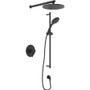 Rohl Tenerife Thermostatic Shower System with Shower Head, Hand Shower, Slide Bar, Shower Arm and Valve Trim Matte Black