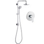 Grohe Retro-Fit Pressure Balance Shower System with Single Function Shower Head and Hand Shower, Slide Bar and Valve Trim - Less Valve Starlight Chrome