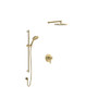 Rohl Wellsford Pressure Balanced, Thermostatic Shower System with Shower Head, Hand Shower, and Valve Trim Antique Gold