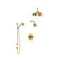 Rohl Georgian Era Thermostatic Shower System with Shower Head, Hand Shower, and Hose - English Gold
