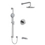 Rohl Parabola Thermostatic Shower System with Shower Head, Hand Shower, Slide Bar, and Hose Chrome