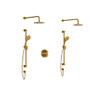 Rohl Parabola Thermostatic Shower System with Shower Head, Hand Shower, Slide Bar and Hose Brushed Gold