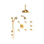 Rohl Acqui Thermostatic Shower System with Shower Head, Hand Shower, and Bodysprays - Italian Brass