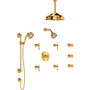 Rohl Arcana Thermostatic Shower System with Head and Hand Shower Italian Brass