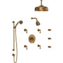 Rohl Georgian Era Thermostatic Shower System with Shower Head, Hand Shower and Hose - English Bronze