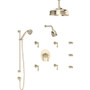 Rohl Georgian Era Thermostatic Shower System with Shower Head, Hand Shower and Hose - Satin Nickel