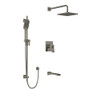 Rohl Zendo Thermostatic Shower System with Shower Head and Hand Shower Brushed Nickel