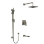 Rohl Zendo Thermostatic Shower System with Head and Hand Shower Brushed Nickel