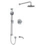 Rohl Edge Thermostatic Shower System with Shower Head and Hand Shower - Chrome