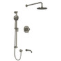 Rohl Edge Thermostatic Shower System with Shower Head and Hand Shower - Brushed Nickel