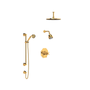 Rohl Deco Thermostatic Shower System with Shower Head, Hand Shower, and Hose -English Gold