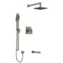 Rohl Kubik Thermostatic Shower System with Shower Head and Hand Shower -Brushed Nickel