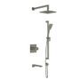 Rohl Reflet Thermostatic Shower System with Shower Head, Hand Shower, and Hose Brushed Nickel