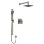 Rohl Kubik Thermostatic Shower System with Shower Head and Hand Shower-Brushed Nickel