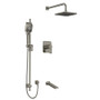 Rohl Fresk Thermostatic Shower System with Shower Head, Hand Shower, and Hose  Brushed Nickel
