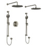 Rohl Edge Thermostatic Shower System with Shower Head and Hand Shower Brushed Nickel