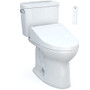 TOTO Drake 1.6 GPF Two Piece Elongated Chair Height Toilet with Left Hand Lever - Bidet Seat Included - Cotton
