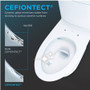 TOTO Drake 1.28 GPF Two Piece Elongated Toilet with Left Hand Lever - Bidet Seat Included -Cotton