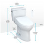 TOTO Drake 1.28 GPF Two Piece Elongated Transitional Toilet with Washlet+ S7 Bidet Seat, Tornado Flush, CEFIONTECT Glaze, EWATER+, PREMIST, and Night Light Cotton