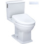TOTO Connelly 0.9 / 1.28 GPF Dual Flush Two Piece Elongated Chair Height Toilet with Washlet+ S7 Bidet Seat, Tornado Flush, CEFIONTEC, EWATER+, and PREMIST Cotton