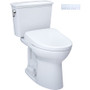 TOTO Drake 1.28 GPF Two Piece Elongated Transitional Toilet with Washlet+ S7A Auto Open Bidet Seat, Tornado Auto Flush, CEFIONTECT, PREMIST, and EWATER+ Cotton