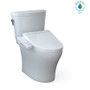 TOTO Aquia IV 0.9 / 1.28 GPF Dual Flush Two Piece Elongated Chair Height Toilet with Left Hand Lever - Bidet Seat Included- Cotton