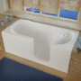 MediTub 60" Acrylic Whirlpool Walk In Tub for Alcove Installations with Right Drain, Drain Assembly, and Overflow - White