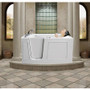 MediTub 60" Fiberglass Air / Whirlpool Walk In Tub for Alcove Installations with Right Drain, Drain Assembly, and Overflow - Biscuit