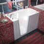 MediTub 60" Acrylic Soaking Walk In Tub for Alcove Installations with Left Drain, Drain Assembly, and Overflow - White