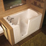 MediTub 60" Acrylic Soaking Walk In Tub for Alcove Installations with Left Drain, Drain Assembly, and Overflow - Biscuit