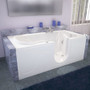 MediTub 60" Acrylic Soaking Walk In Tub for Alcove Installations with Right Drain, Drain Assembly, and Overflow - White