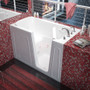 MediTub 60" Acrylic Whirlpool Walk In Tub for Alcove Installations with Right Drain, Drain Assembly, and Overflow White