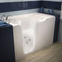 MediTub 60" Fiberglass Whirlpool Walk In Tub for Alcove Installations with Left Drain, Drain Assembly, and Overflow - White