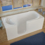 MediTub 60" Acrylic Soaking Walk In Tub for Alcove Installations with Left Drain, Drain Assembly, and Overflow -White