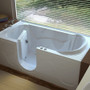 MediTub 60" Acrylic Air Walk In Tub for Alcove Installations with Left Drain, Drain Assembly, and Overflow - White