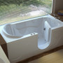 MediTub 60" Acrylic Air Walk In Tub for Alcove Installations with Right Drain, Drain Assembly, and Overflow - White