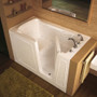 MediTub 60" Acrylic Soaking Walk In Tub for Alcove Installations with Right Drain, Drain Assembly, and Overflow Biscuit