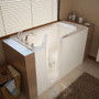 MediTub 60" Fiberglass Whirlpool Walk In Tub for Alcove Installations with Left Drain, Drain Assembly, and Overflow White