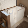 MediTub 60" Fiberglass Whirlpool Walk In Tub for Alcove Installations with Left Drain, Drain Assembly, and Overflow Biscuit