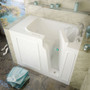 MediTub 52" Fiberglass Whirlpool Walk In Tub for Alcove Installations with Right Drain, Drain Assembly, Overflow and 8" Extension Panel White