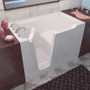 MediTub 60" Fiberglass Air Walk In Tub for Alcove Installations with Left Drain, Drain Assembly, and Overflow White