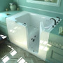 MediTub 60" Fiberglass Whirlpool Walk In Tub for Alcove Installations with Right Drain, Drain Assembly, and Overflow White